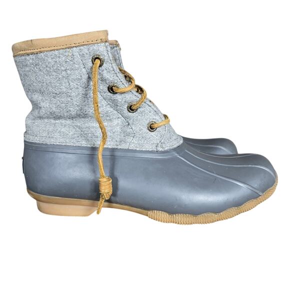 Sperry Saltwater Duck Boots | Women’s 6.5 Gray Quilted Thinsulate Waterproof - Picture 1 of 10